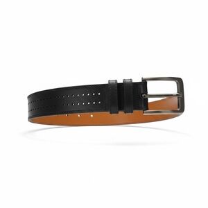 Magnanni Black Leather Belt with Perforations